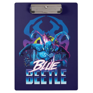 Blue Beetle Retrowave City Sunset Clipboard