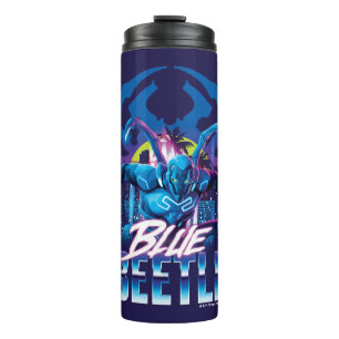 Blue Beetle Retrowave City Sunset Thermal Tumbler