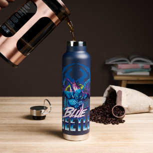 Blue Beetle Retrowave City Sunset Water Bottle