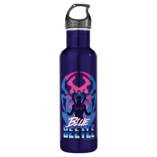 Blue Beetle Retrowave Versus Graphic 710 Ml Water Bottle (Front)