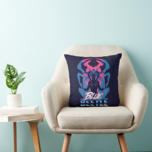 Blue Beetle Retrowave Versus Graphic Cushion