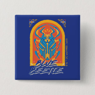 Blue Beetle Scarab Talavera Graphic 15 Cm Square Badge