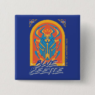 Blue Beetle Scarab Talavera Graphic 15 Cm Square Badge