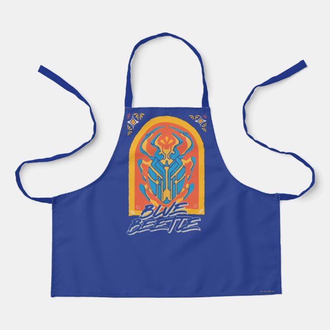 Blue Beetle Scarab Talavera Graphic Apron (Front)