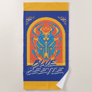 Blue Beetle Scarab Talavera Graphic Beach Towel