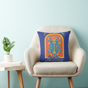 Blue Beetle Scarab Talavera Graphic Cushion