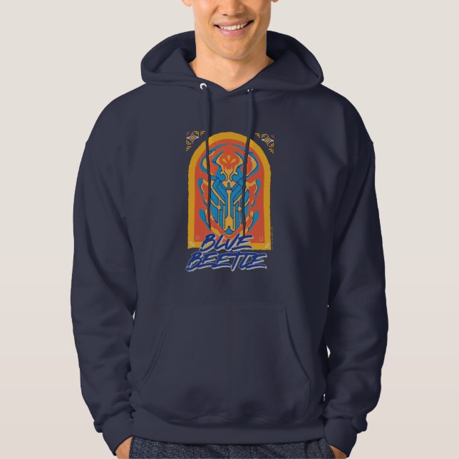 Blue Beetle Scarab Talavera Graphic Hoodie (Front)