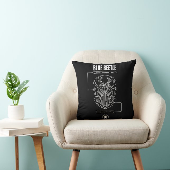 Blue Beetle Scarab Tech Graphic Cushion (Chair)