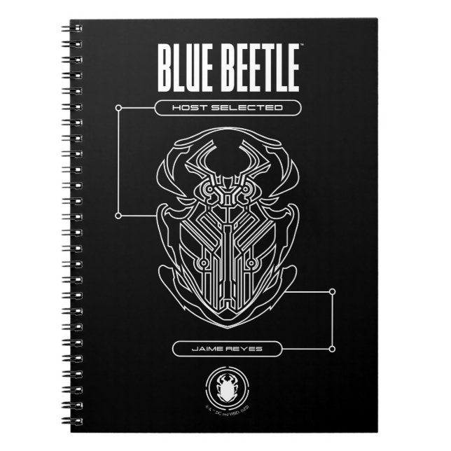 Blue Beetle Scarab Tech Graphic Notebook (Front)