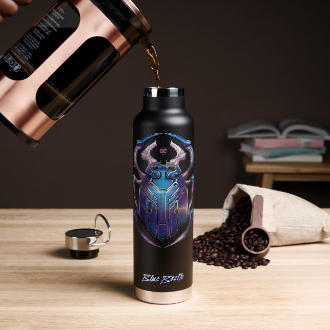 Blue Beetle Scarab Theatrical Poster Water Bottle (Coffee)