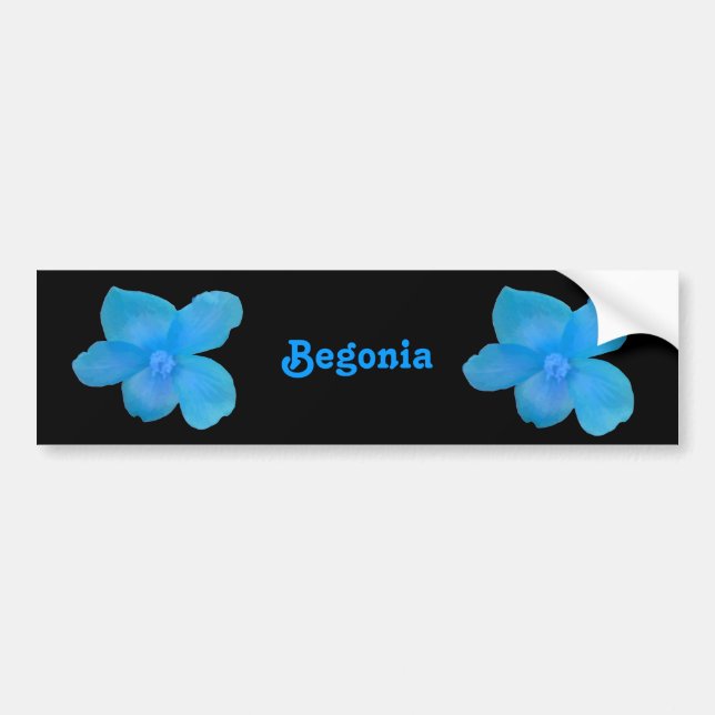 Blue Begonia Customisable Bumper Sticker (Front)