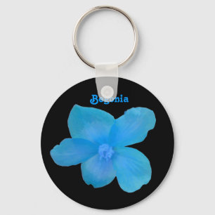 Blue Begonia Customisable Keychain