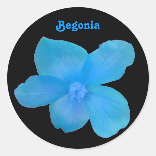 Blue Begonia Customisable Sticker (Front)