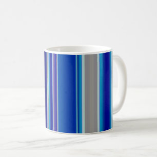 Blue Beige and Lavender Stripes Coffee Mug