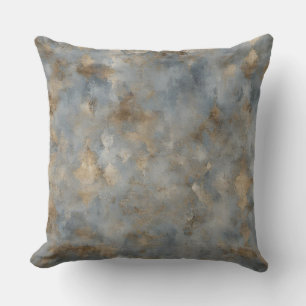 Blue Beige Brown Print Cushion