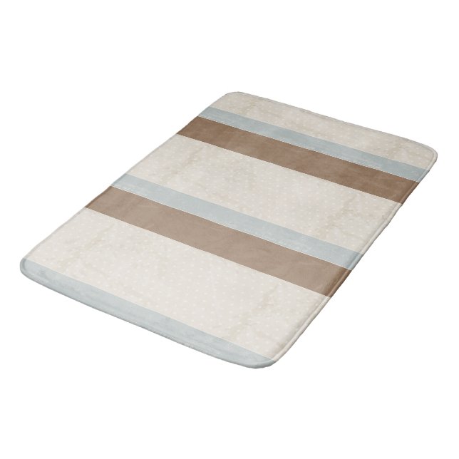  Blue Beige Brown Soft Polka Dots Retro Background Bath Mat (Angled)