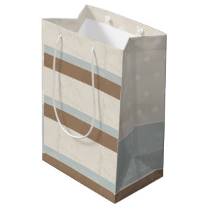 Blue Beige Brown Soft Polka Dots Retro Background Medium Gift Bag