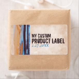 Blue, Beige, Eggplant, Plum Swirl Paint Marble