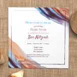 Blue Beige Eggplant Purple Bar Mitzvah Invitation<br><div class="desc">Abstract brush strokes Bar Mitzvah invitation with hints of plum,  eggplant,  beige,  caramel,  and turquoise. Pefect for any teen birthday or other celebration. Complete the look with coordinated return address labels and rsvp enclosure cards!</div>