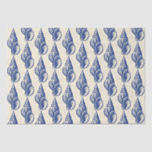 Blue Beige Marine Life Seashell Pattern Tissue Paper