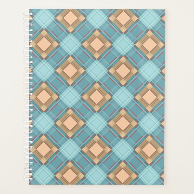 Blue-beige plaid planner (Front)