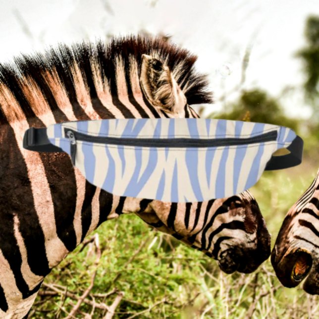 Blue & Beige Zebra Print Fanny Pack – Stylish (Creator Uploaded)