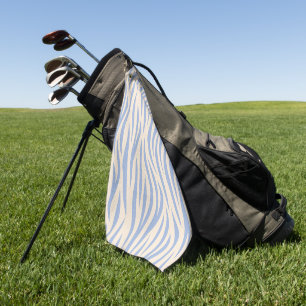 Blue & Beige Zebra Stripe Golf Towel – Stylish