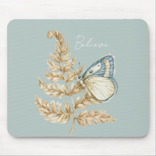 Blue Believe Butterfly Mouse Mat
