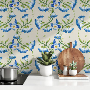 Blue Bell Floral Elegance Wallpaper