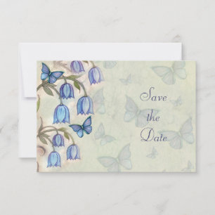 Blue Bell Spring Butterflies Floral Spring Save The Date