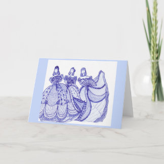 Blue Belle Blue China Women Greeting Card