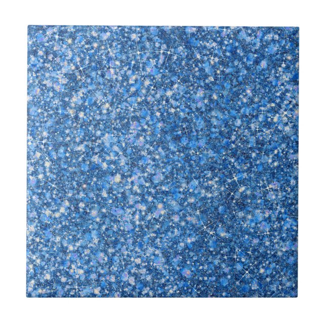 Blue Belle Colour Faux Glitter Tile (Front)