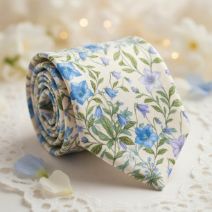 Blue Bellflower Meadow Tie