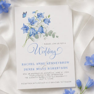 Blue Bellflower Wedding Invitation