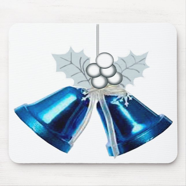 Blue Bells And White Holly Mousepad (Front)