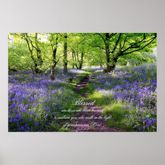 Blue bells forest, Christian poster, psalm 89 Poster (Front)