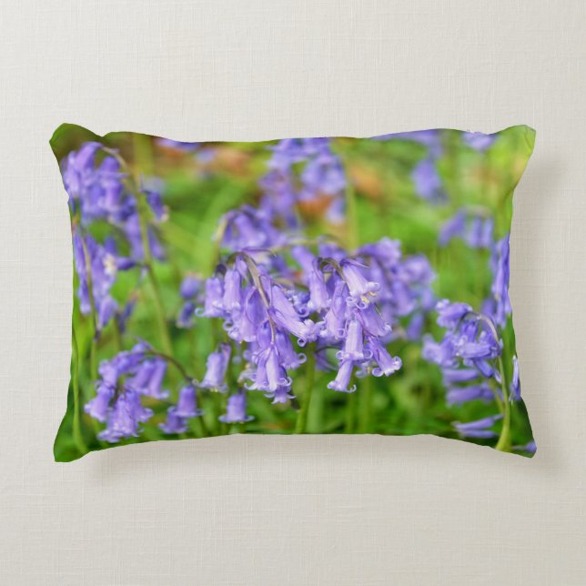Blue bells in the forest decorative cushion (Front)