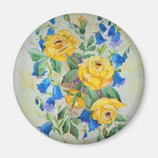 Blue bells with rose magnet