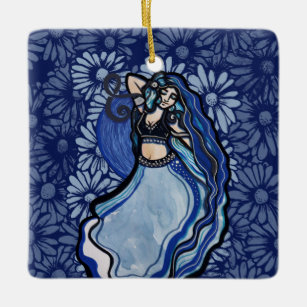 Blue Belly Dancer                              Ceramic Ornament