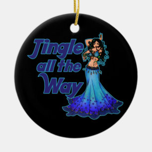 Blue belly dancer ceramic tree decoration