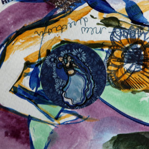 Blue Belly Dancer Classic Round Sticker