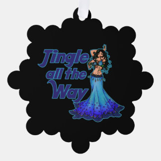 Blue belly dancer tree decoration card