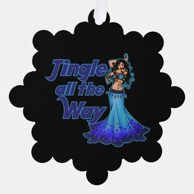 Blue belly dancer tree decoration card (Front)
