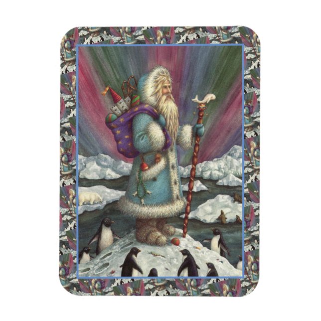 BLUE BELSNICKLE, NORTHERN LIGHTS & PENGUINS MAGNET (Vertical)