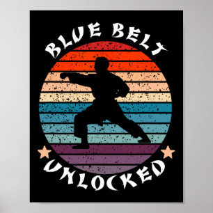 Blue Belt Level Unlocked Achievement Karate Keep T Poster