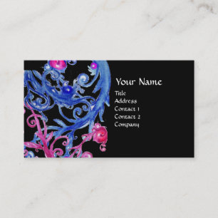 BLUE BERRIES SWIRLS metallic gold Business Card