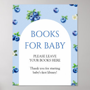 Blue Berry Baby Shower Books for Baby Poster