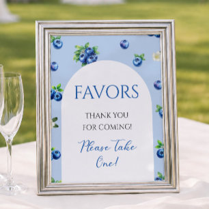 Blue Berry Baby Shower Favors Poster