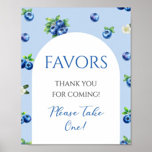 Blue Berry Baby Shower Favors Poster