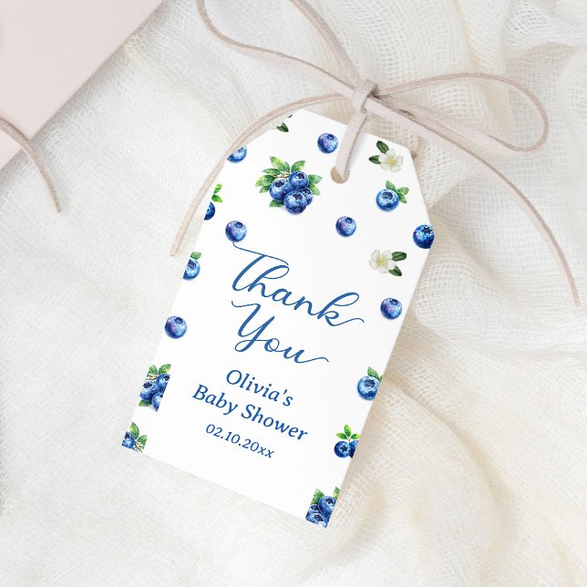 Blue Berry Baby Shower Gift Tags (Creator Uploaded)